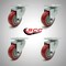 Service Caster 3.5 Inch SS Red Polyurethane Wheel Swivel Top Plate Caster Set SCC-SS20S3514-PPUB-RED-4 - alternate 5